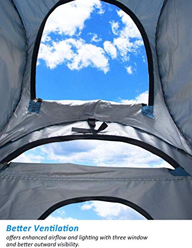 Anngrowy Pop Up Privacy Shower Tent - Portable Outdoor Camping Bathroom Toilet Changing Dressing Room - UPF40+ Waterproof - color: Blue