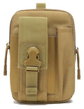 Tactical EDC Compact Waist Bag MOLLE Tool Pouch for Camping Hiking Hunting - color: Brown