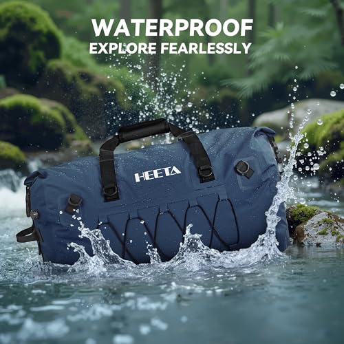 HEETA Waterproof Duffel Bag Travel Motorcycle Dry Bag Backpack 60L/80L/110L - color: Dark Blue, size: 80L