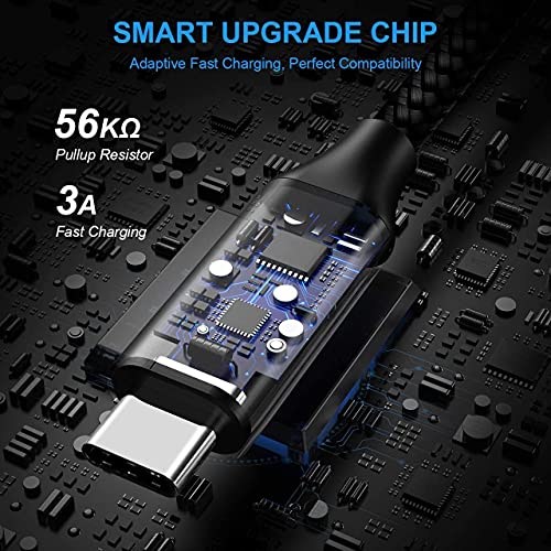 etguuds USB to USB C Cable 2ft, 2-Pack USB A to USB C Charger Cord Type C | Fast Charging for Samsung Galaxy A17 A16 A15 A26 A36 A56, S26 S25 S24 S23 S22 S21 S20 S10, for iPhone 17 16 15, Moto, Black - color: Black