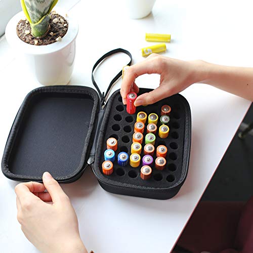 Comecase Hard Battery Organizer Case for 48 AA Batteries - size: 48 AA