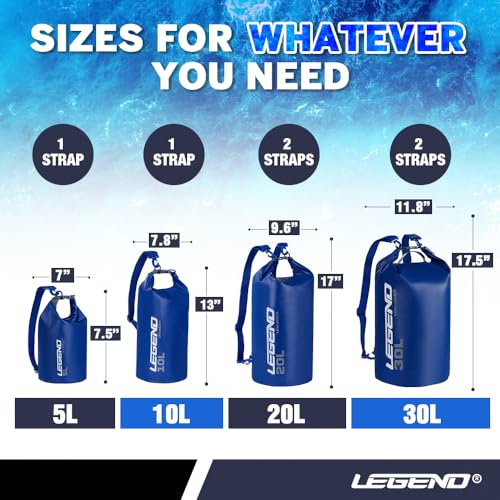 Legend UltraSEA Waterproof Dry Bag - 30L, Blue | Waterproof Roll Top Closure, Floats To Protect Gear, Lightweight Design For Kayaking And Boating - size: 30L