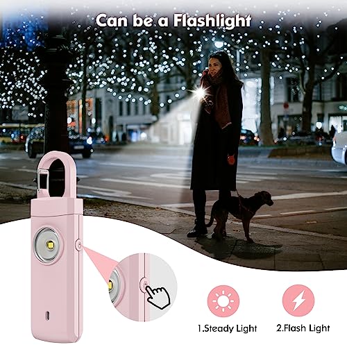 Rechargeable Personal Alarm for Women - Birthday Gifts for Women, Daughter, College Student, Teen Girl, Elders, Kids, Siren Alarm, USB Charging, Dark Pink - color: Dark Pink