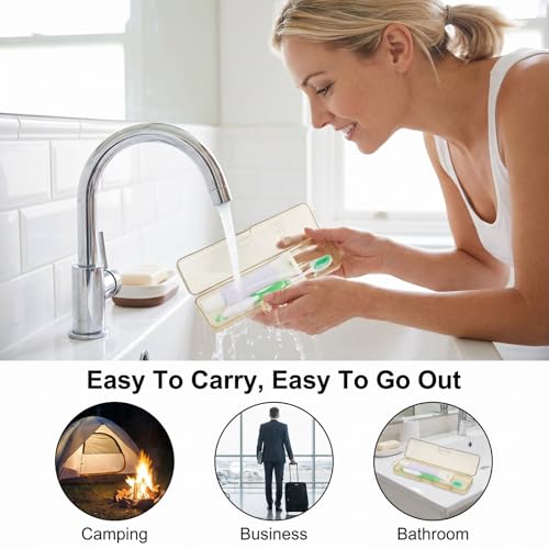 3 Pack Toothbrush Travel Case, Travel Toothbrush Holder, Tooth Brush Compact Organizer, Breathable Holders Portable Small Manual for Vacation Camping Gym Business Trips Office