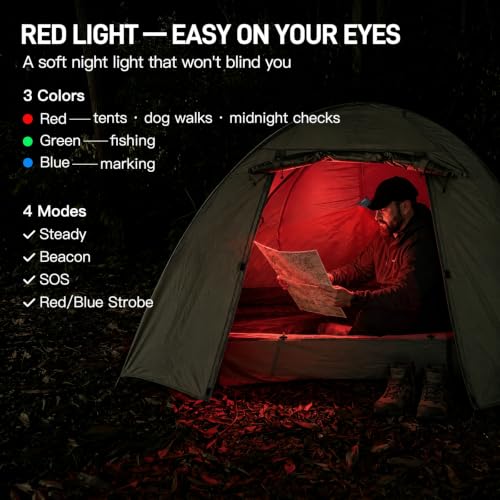 ThruNite T5 Magnetic EDC Flashlight, Hands-Free Rechargeable Work Light with 180° Rotating Head & Center Clip, Small Flat Pocket Keychain Flashlight, White & Red Night Vision Light, USB-C Twist-Lock