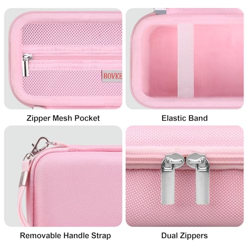 BOVKE 2-in-1 Camera Case Bundle Set for Sony ZV-1 Digital Camera, Pink | Shockproof EVA Hard Case & Anti-Slip Soft Silicone Skin Cover w/Removable Lens Cap, Sony ZV-1 Camera Protection Bundle Kit - color: Pink