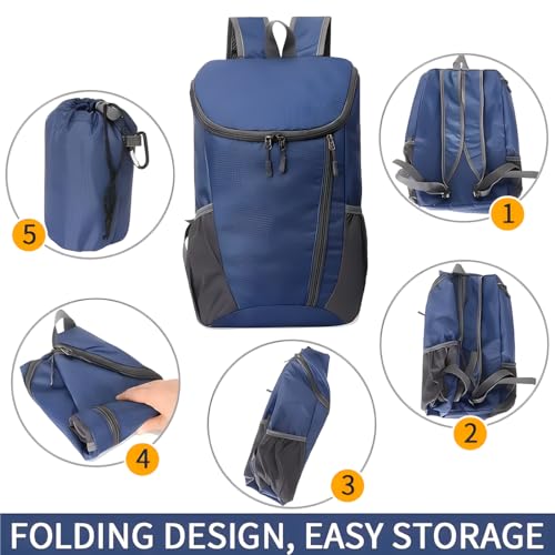 Portable Foldable Backpack Folding Mountaineering Bag, Ultralight Outdoor Cycling Rucksack, Travel Hiking Knapsack (Grey) - color: Grey