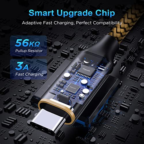 etguuds 6ft USB A to USB C Cable, 2Pack Fast Charging Cord Type C Charger | for iPhone 17 16 15 Pro Max Plus 16e 17 Air, Samsung Galaxy S26 S25 S24 S23 S22 S21 S20 A17 A16 A56 A55 Flip Fold, Gold - color: Gold, size: 6ft