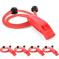 CooBigo 4Pcs Emergency Whistles, Loud Shrill Safety Whistle with Reflective Lanyard for Climbing Hiking Camping Boat Kayak - color: 4pcs Red Whistle