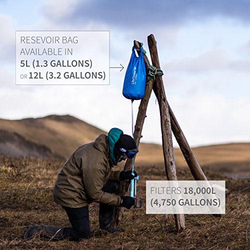 LifeStraw Mission Gravity-Fed Water Purifier, High-Volume, 12 L, Blue | Water Purification System, High-Volume Gravity-Fed Purifier for Camping and Emergency Preparedness, 12 Liter