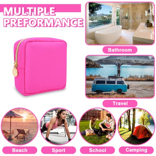 UIXIZQ Mini Makeup Pouch for Purse, Small Cosmetic Bag Pouch Nylon Travel Toiletry Organizers for Women Girls, Cute Zipper Pouch Coin Purse Preppy Storage Bag for School Work(Mini-Bubblegum) - color: Bubblegum, size: Mini