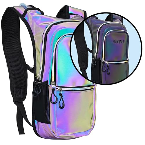 Sojourner Hydration Pack, Hydration Backpack - Water Backpack with 2l Hydration Bladder, Festival Essential - Rave Hydration Pack Hydropack Hydro for Hiking, Running, Biking, Festival Gear - color: Luminous - Green