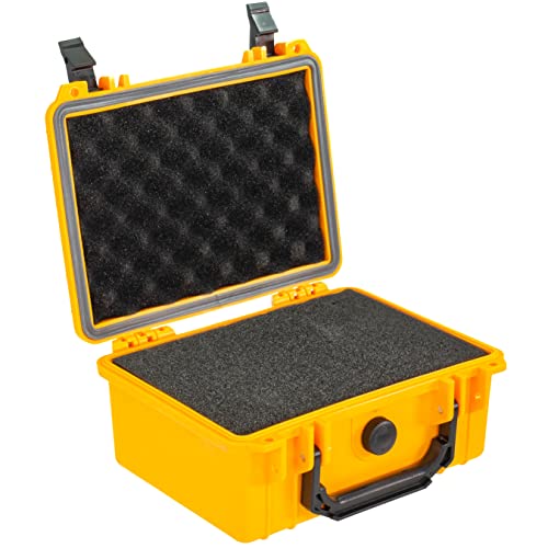 Eylar Protective Camera Hard Case Water & Shock Proof w/Foam, TSA Standards 9.12 inch 7.56 inch 4.37 inch (Yellow) - color: Yellow