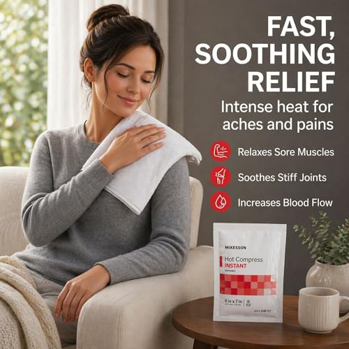 McKesson Instant Hot Packs, Instant Hot Compress, 5 x 7 in | Instant Hot Pack,Sodium Acetate / Water,Disposable,5 X 7 Inch - color: Red, size: 5x7