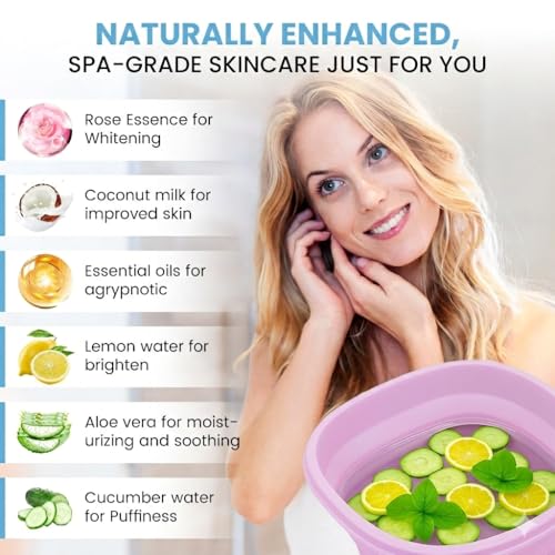 Face Bowl for Ice - Ice Face Plunge Bowl Collapsible, Silicone Facial Tub for Cold Water Therapy, Large Portable Ice Bath Basin for Skin Tightening, Puffiness Relief, Dunking and Rejuvenation (pink) - size: pink