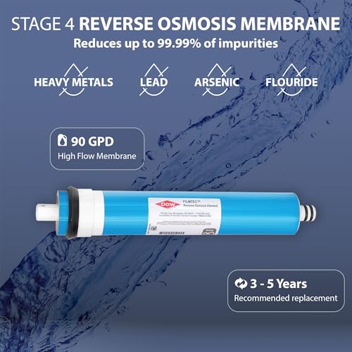 APEC Water FILTER-MAX90-38, RO Replacement Filter Set, US Made, 90 GPD | For Undersink System, 3/8" Quick Connect Tubing, Improves Water Clarity, Removes Contaminants, Lasts Up to 1 Year - style: Complete Filter Set + 3/8" output