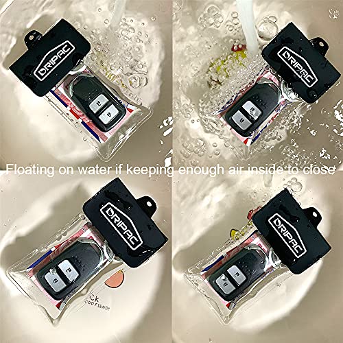 DRIPAC Waterproof Car Key FOB Case Bag Dry Holder Pouch For ID Badge Cash - color: Clear+clear
