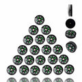25-Pack Mini Liquid Filled Compass - 20mm Pocket Sized Directional Compass for Hiking, Camping, Survival, Outdoor Activities, Emergency Kits, and Gifts, Black with Green Markings