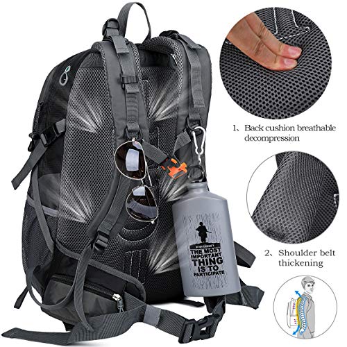 FENGDONG 40L Waterproof Lightweight Outdoor Daypack Hiking,Camping,Travel Backpack for Men Women Black - color: A2-black