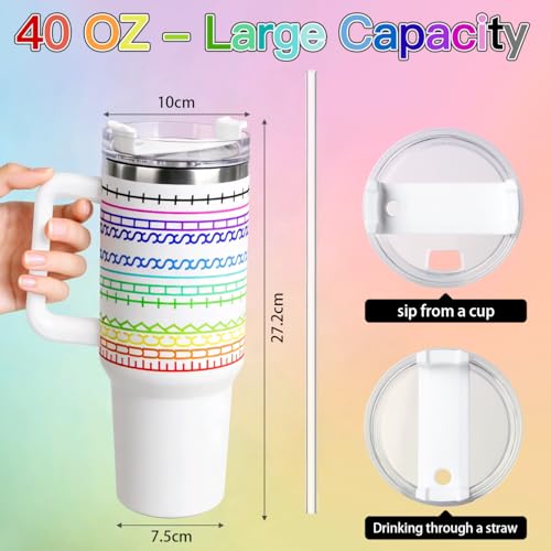 40oz Stainless Steel Large Insulated Tumblers With Handles Lids And Straws - color: White