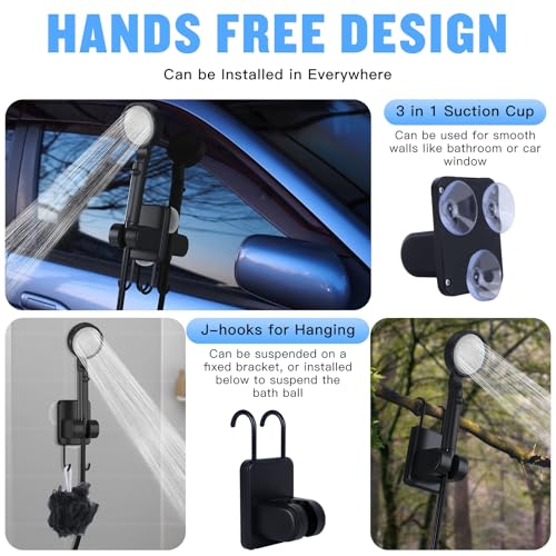 Spopal Portable Shower for Camping, [Upgraded] 10000mAh Rechargeable - color: Sliver