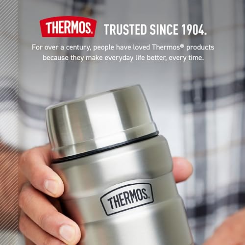 THERMOS Stainless King Food Jar with Bowl, 24oz, Matte Green - color: Matte Green, size: 24 Ounces