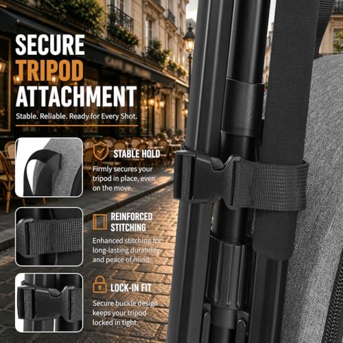 Camera Backpack for Photographers, Professional DSLR Camera Bag - color: Grey, size: Standard