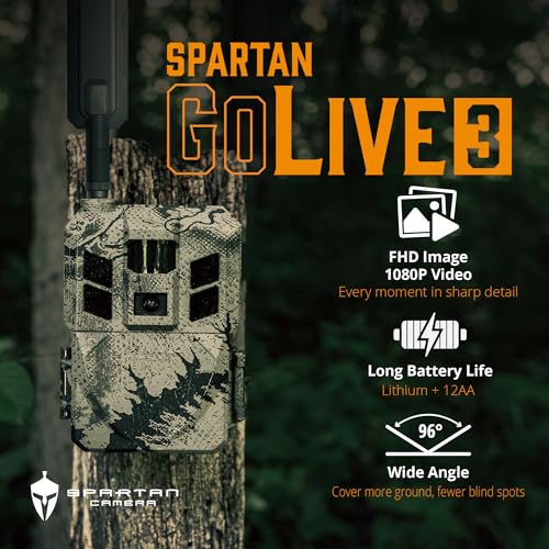 Spartan Camera 2 Pack GoLive3 Hunting Trail Camera, Live Streaming, 96° Wide Angle, Motion Activated, On-Demand FHD Photos and 1080p Videos, Built-in Lithium Battery,Blackout IR Flash,GPS,Weatherproof - size: Multi-carrier