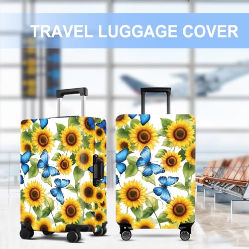 Butterfly Luggage Cover Washable Suitcase Cover Protector Fit 20-22 Inch Luggage Durable Travel Bag Cover with Zipper Closure S - color: butterfly-2, size: S(20-22inch suitcase)