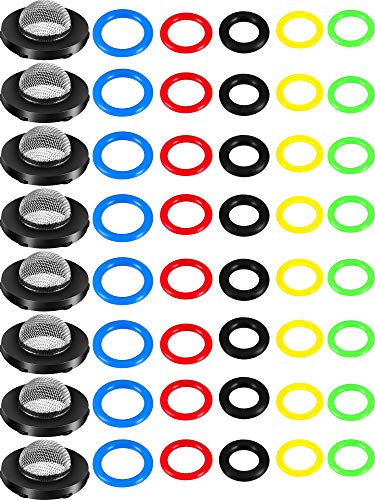 Tatuo 48 Pcs O-Ring Power Pressure Washer Kit 6 Sizes for Power, Gun | Rubber Washers Pressure Washer Gasket Rings Sealing Stainless Steel Filter for Power Pressure Washers, Pump, Wand