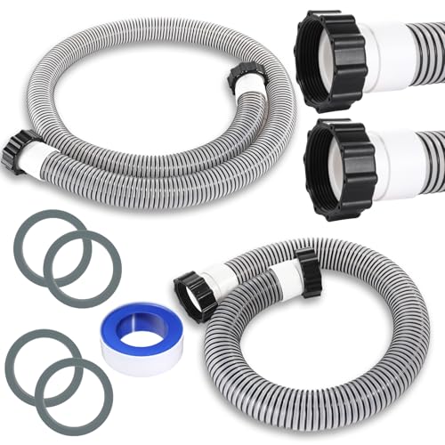 2 Pack 1 1/2 Pool Hose for Above Ground Pools 6ft&3ft Long Pool Pump Replacement Filter Hoses 1.5" EVA Swimming Pools Filter Hose for Filters Pumps, Saltwater Systems Sand filters (Black) - color: Black