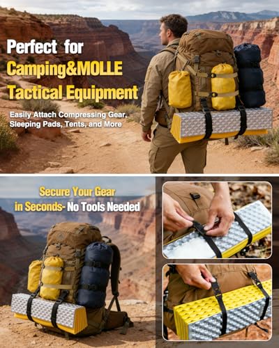MOLLE Tactical Backpack Straps Rush Tier System Molle Attachment - color: Black 4pcs