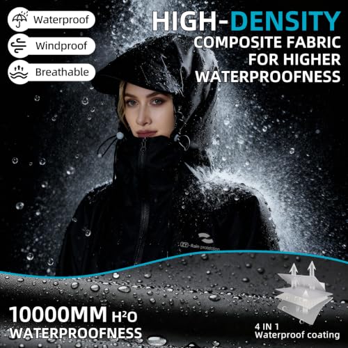 Waterproof Rain Poncho, Reusable Hooded Long Raincoat | Durable Oxford Fabric, Full Coverage, Reflective Strip, Adjustable Hood Cuffs, Hiking Camping Travel, Men Women Adults - color: Green, size: XX-Large