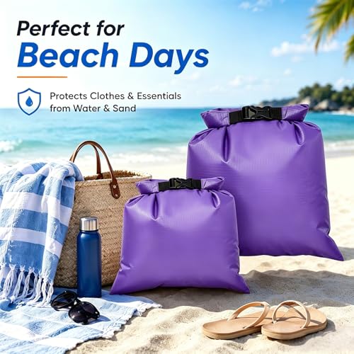 TRENDBOX Roll Top Waterproof Dry bag Kit Storage Compression Bag Sack Poch Packing Organizers Water Resistant Camping Travel - color: Purple