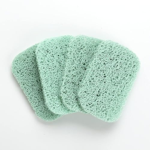 Snowkingdom 4 Pack Green Soap Saver Draining Lift Pad 2.9" x 4.5" PVC Non-BPA Non-Slip Durable - color: Green