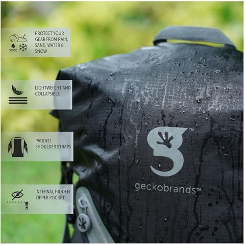 geckobrands Lightweight 30L Waterproof Backpack - Lightweight Watertight Outdoor Bag Hiking Traveling Light Water Activities - color: Ocean Geckoflage