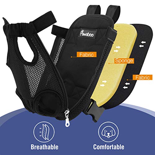 Pawaboo Pet Front Carrier Backpack for Small Medium Dogs - color: A-Black, style: Large (Pack of 1)