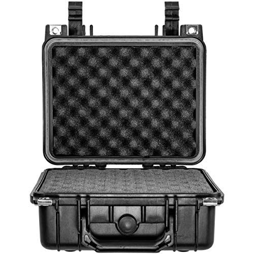Eylar Small 10.62" Gear, Equipment, Hard Camera Case Waterproof with Foam (Black) TSA Standards - color: Black