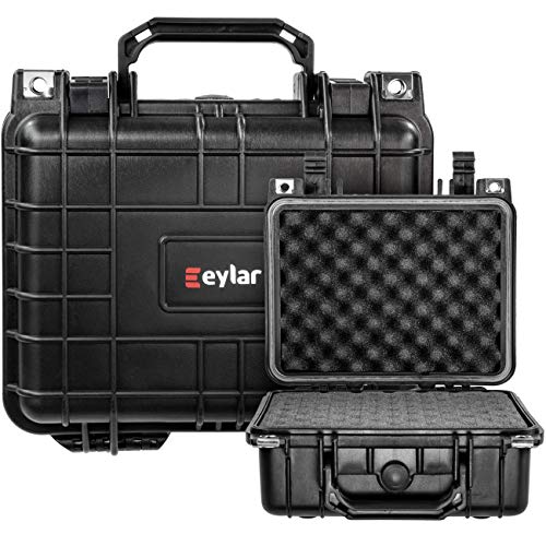 Eylar Small 10.62" Gear, Equipment, Hard Camera Case Waterproof with Foam (Black) TSA Standards - color: Black