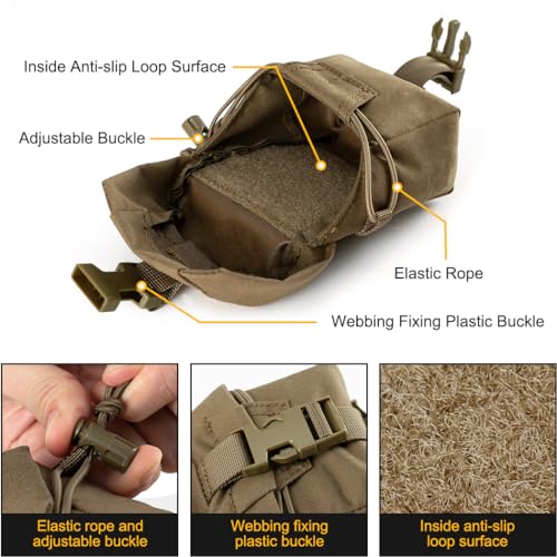 IDOGEAR Tactical Frag Grenade Pouch MOLLE Tool Pouch Ultility EDC mini Waist Storage Bag with Adjustable Function - color: Coyote Brown
