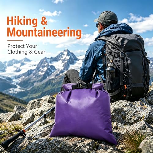 TRENDBOX Roll Top Waterproof Dry bag Kit Storage Compression Bag Sack Poch Packing Organizers Water Resistant Camping Travel - color: Purple