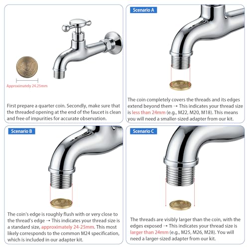 16 pcs Faucet Adapter Kit, CNYMANY Kitchen Aerator Adapter Set Male Female M22 Sink Faucet Adapter Connecting Garden Hose Water Filter Standard Hose via Diverter
