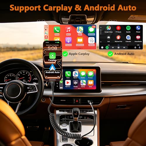 Car Carplay Cable 2Pack 3ft Coiled USB A to USB C Cable for Android Auto & CarPlay & Data, USB C Car Charger Cable Fast Charging for iPhone 17/16/15/Plus/Pro Max/Android, Retractable iPhone Car Cord - color: Grey