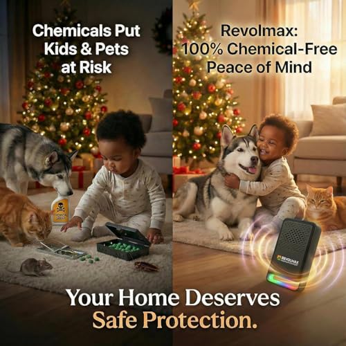 Ultrasonic Pest Control Repeller - Electronic & Ultrasound, Indoor Plug-in Repellent - Get rid of - Rodents, Mice, Squirrels, Bats, Insects, Bed Bugs, Ants, Fleas, Spiders, Roaches (3 Pack, Black)