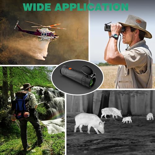 Night Vision Monocular 384x288 (50 Hz) Thermal Imaging Monoculars, 4X Digital Zoom, Detection 3620yd, 5 Mode, 7H+, No-Shutter Tech WiFi Heat Vision Infrared Imager for Hunting Camping - size: 19MM