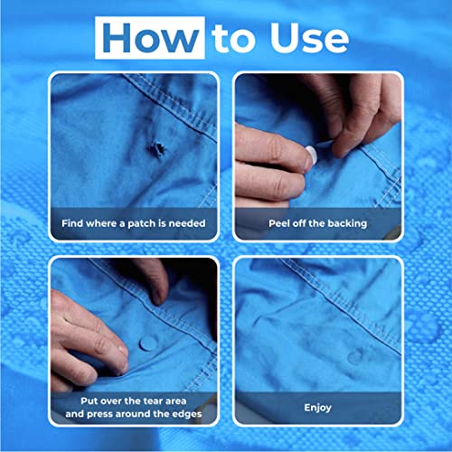 Stick-On Repair Patches for Down Jackets, Tents, 11 Pcs, Turquoise | 30+ colors, self-adhesive nylon polyester, tear-cold-heat resistant, fix puffer coats, sleeping bags, pvc, no sewing - color: Turquoise