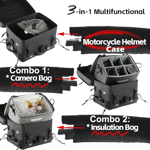 Rhinowalk Insulated Motorcycle Tail Bag Thermal Storage with Waterproof Shell – Ideal for Food Delivery or Commuting (Combo MFT2302: 36L Hard Shell Case + 22L Insulated Insert) - style: Insulation Bag Combo Mft2302