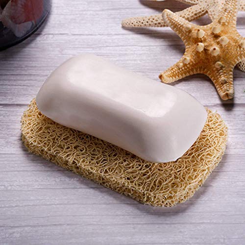 Bar Soap Dish Holder for Shower Bathroom Stainless Steel Rust Proof Self Draining with Beige Soap Saver Pad - color: Silver
