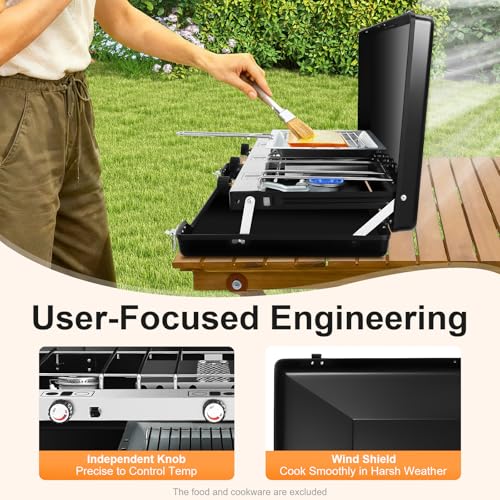 Camping Stove, 3-Burner Propane Portable Camp Stove, 4.5KW