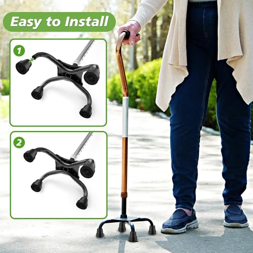 MFE Quad Cane Tip (8 Pack), Non-Slip Durable Rubber Cane Tip 5/8 Inch Replacement Rubber Foot for Walking Sticks Crutch Folding Cane Accessories, Black - size: 5/8 Inch